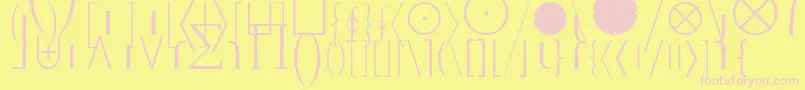 MathExtensionsA Font – Pink Fonts on Yellow Background