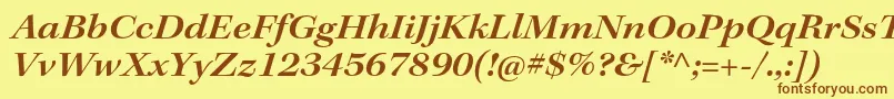 KeplerstdSemiboldextitsubh Font – Brown Fonts on Yellow Background