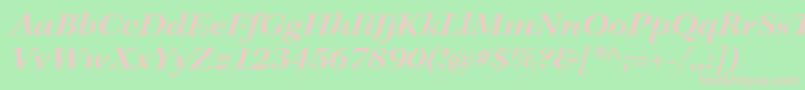 KeplerstdSemiboldextitsubh-Schriftart – Rosa Schriften auf grünem Hintergrund