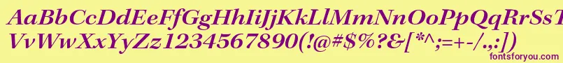 KeplerstdSemiboldextitsubh Font – Purple Fonts on Yellow Background