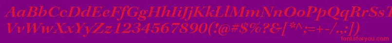 KeplerstdSemiboldextitsubh Font – Red Fonts on Purple Background