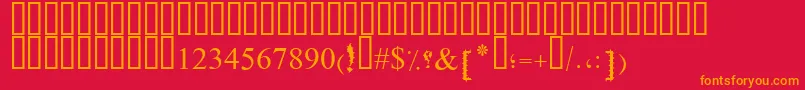 SimpleBoldJutOut Font – Orange Fonts on Red Background