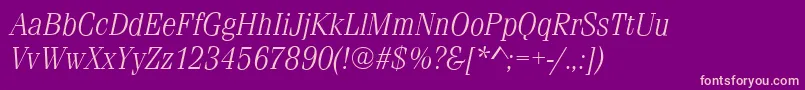 fuente FerraraLightItalic – Fuentes Rosadas Sobre Fondo Morado