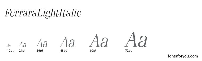 FerraraLightItalic Font Sizes