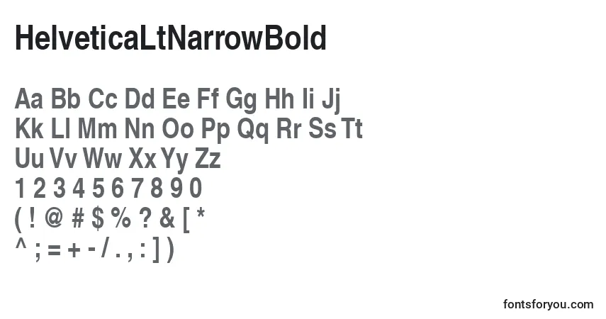 A fonte HelveticaLtNarrowBold – alfabeto, números, caracteres especiais