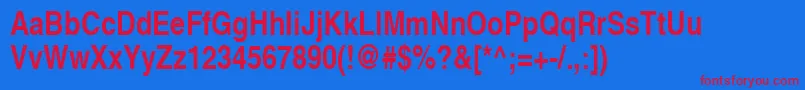 HelveticaLtNarrowBold Font – Red Fonts on Blue Background
