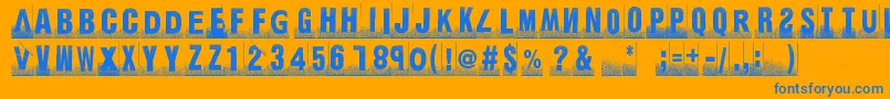 Ghettomarquee Font – Blue Fonts on Orange Background