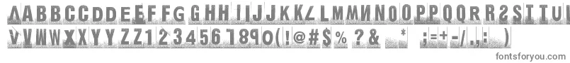 Ghettomarquee-fontti – harmaat kirjasimet valkoisella taustalla