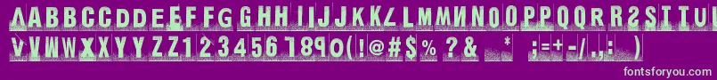 Ghettomarquee Font – Green Fonts on Purple Background