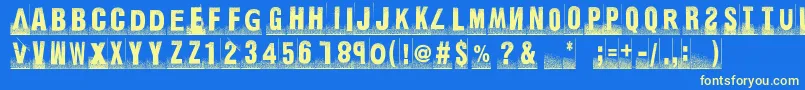 Ghettomarquee Font – Yellow Fonts on Blue Background