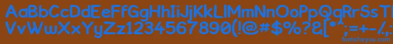 Kronika Font – Blue Fonts on Brown Background