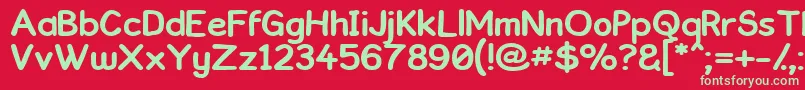 Kronika Font – Green Fonts on Red Background