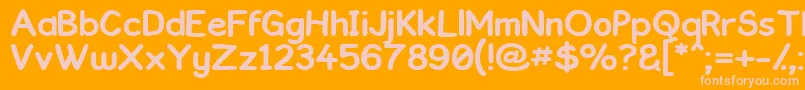 Kronika Font – Pink Fonts on Orange Background