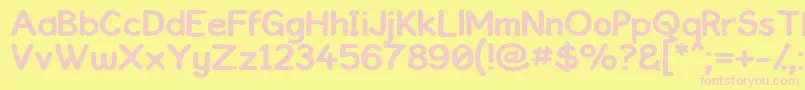 Fonte Kronika – fontes rosa em um fundo amarelo