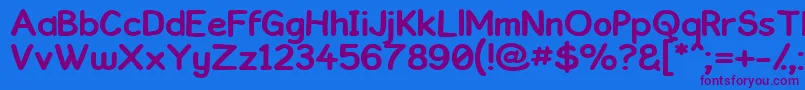 Fonte Kronika – fontes roxas em um fundo azul