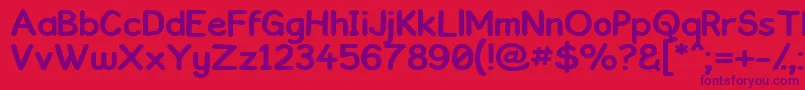 フォントKronika – 赤い背景に紫のフォント