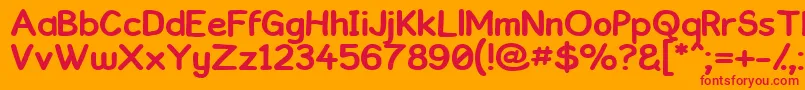 Kronika Font – Red Fonts on Orange Background