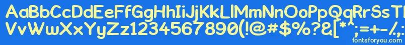 Kronika Font – Yellow Fonts on Blue Background