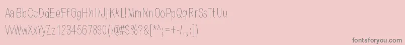 フォントEnsimmainenKevat – ピンクの背景に灰色の文字