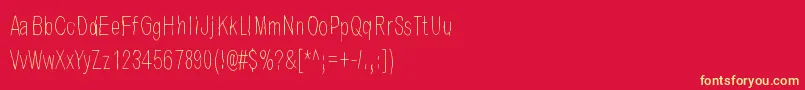 Шрифт EnsimmainenKevat – жёлтые шрифты на красном фоне