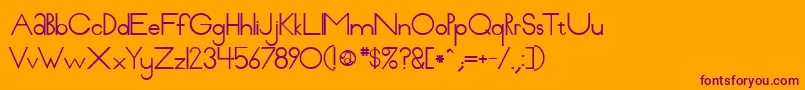 Pabloco Font – Purple Fonts on Orange Background
