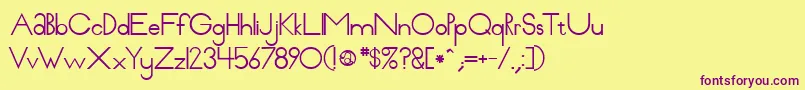 Pabloco Font – Purple Fonts on Yellow Background