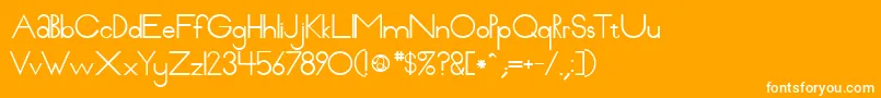 Pabloco Font – White Fonts on Orange Background