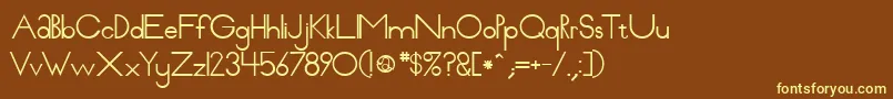 Pabloco-fontti – keltaiset fontit ruskealla taustalla