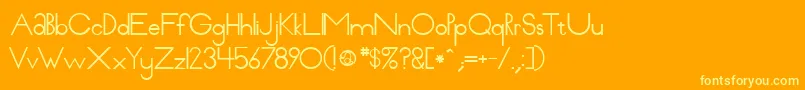 Pabloco Font – Yellow Fonts on Orange Background