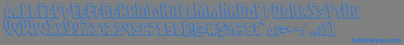 Majorforce3Dleft-Schriftart – Blaue Schriften auf grauem Hintergrund