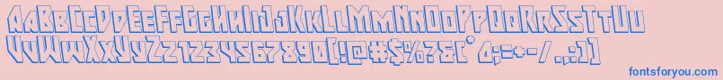 Majorforce3Dleft Font – Blue Fonts on Pink Background