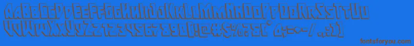 Majorforce3Dleft Font – Brown Fonts on Blue Background