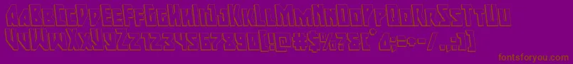 Majorforce3Dleft-Schriftart – Braune Schriften auf violettem Hintergrund