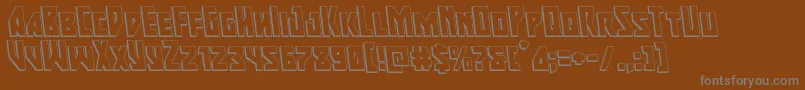 Majorforce3Dleft-Schriftart – Graue Schriften auf braunem Hintergrund