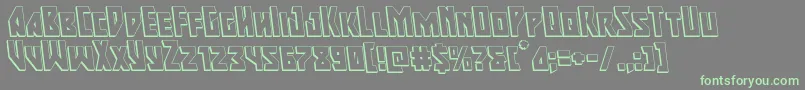 Majorforce3Dleft Font – Green Fonts on Gray Background