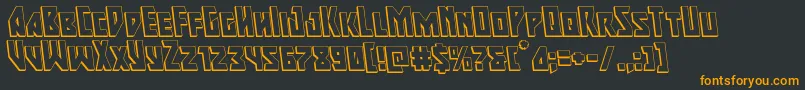 Majorforce3Dleft Font – Orange Fonts on Black Background