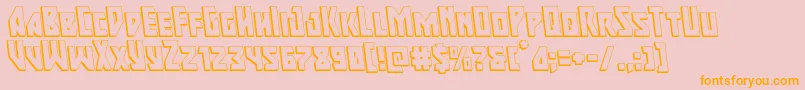 Majorforce3Dleft-Schriftart – Orangefarbene Schriften auf rosa Hintergrund