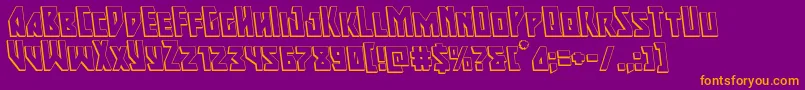 Majorforce3Dleft Font – Orange Fonts on Purple Background