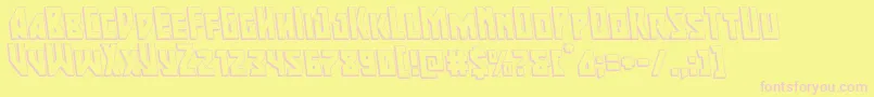 Majorforce3Dleft Font – Pink Fonts on Yellow Background