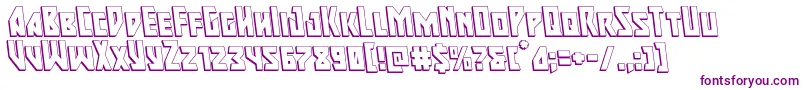 Majorforce3Dleft Font – Purple Fonts on White Background