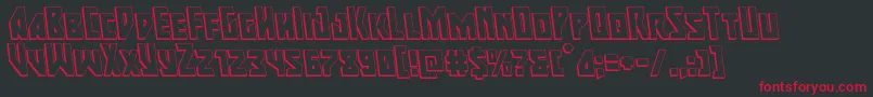 Majorforce3Dleft Font – Red Fonts on Black Background