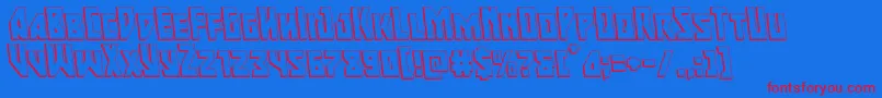 Majorforce3Dleft Font – Red Fonts on Blue Background