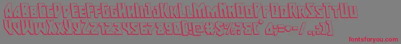 Majorforce3Dleft Font – Red Fonts on Gray Background