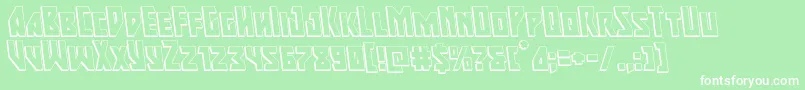 Majorforce3Dleft Font – White Fonts on Green Background