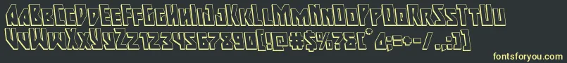 Majorforce3Dleft Font – Yellow Fonts on Black Background