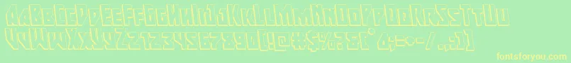 Majorforce3Dleft Font – Yellow Fonts on Green Background