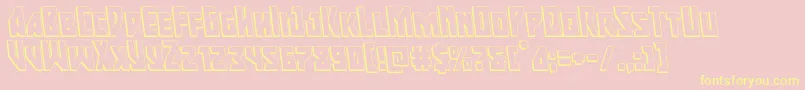 Majorforce3Dleft-Schriftart – Gelbe Schriften auf rosa Hintergrund