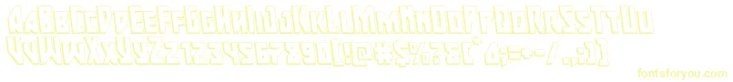 Majorforce3Dleft Font – Yellow Fonts on White Background