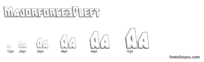 Размеры шрифта Majorforce3Dleft