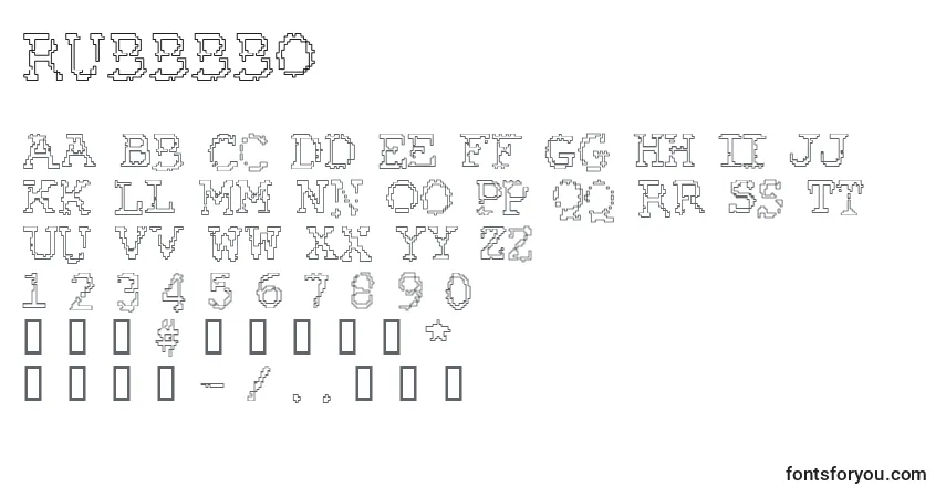 Schriftart Rubbbbo – Alphabet, Zahlen, spezielle Symbole